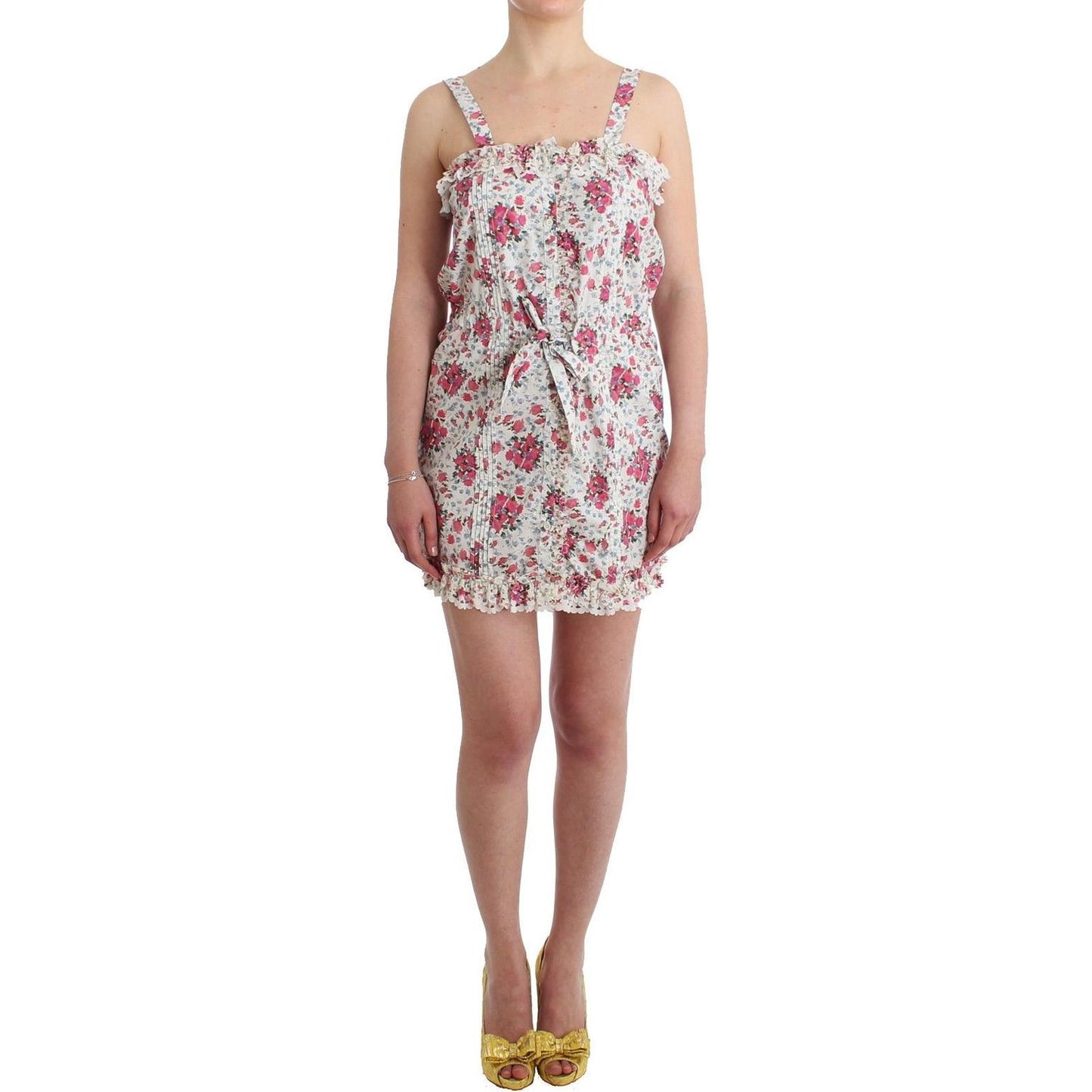 Ermanno Scervino Beachwear Pink Floral Beach Mini Dress Short SIG11510-4