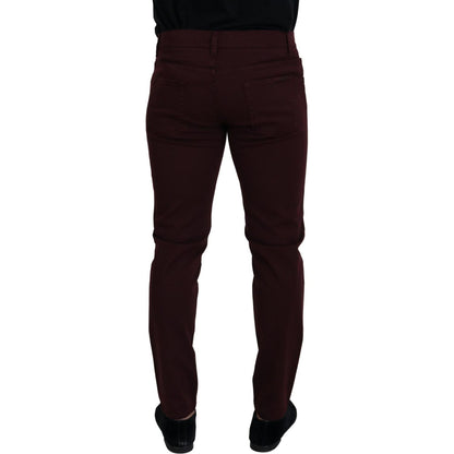 Dolce & Gabbana Bordeaux Cotton Stretch GOLD Denim Jeans