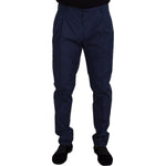 Dolce & Gabbana Blue Cotton Silk Trousers Chinos Pants PAN73279- 52