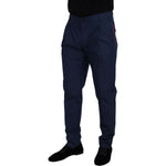 Dolce & Gabbana Blue Cotton Silk Trousers Chinos Pants PAN73279- 52