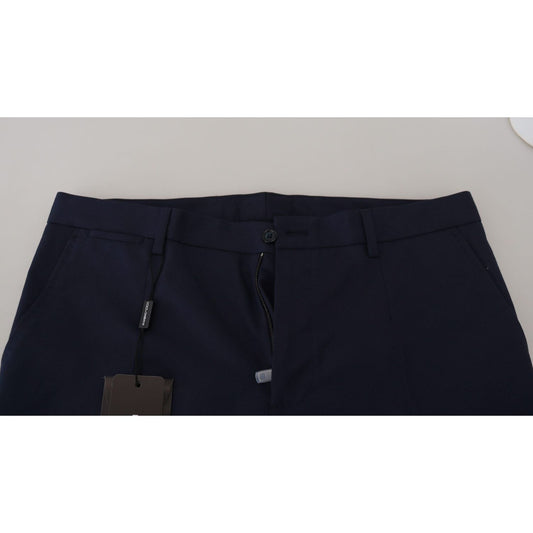 Dolce & Gabbana Blue Linen Cotton Slim Trousers Chinos Pants PAN73341- 48