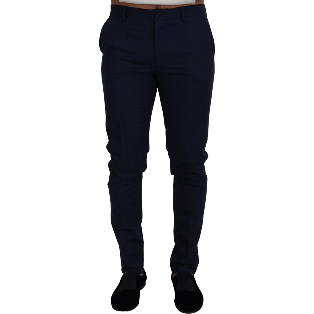 Dolce & Gabbana Blue Linen Cotton Slim Trousers Chinos Pants PAN73341- 48