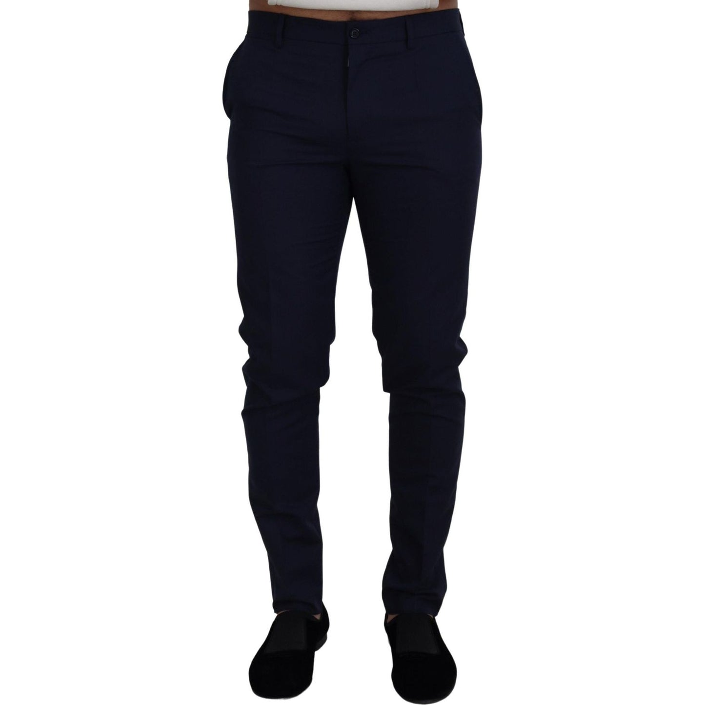 Dolce & Gabbana Blue Linen Cotton Slim Trousers Chinos Pants PAN73341- 48
