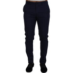 Dolce & Gabbana Blue Linen Cotton Slim Trousers Chinos Pants PAN73341- 48
