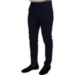 Dolce & Gabbana Blue Linen Cotton Slim Trousers Chinos Pants PAN73341- 48