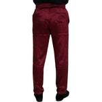 Dolce & Gabbana Silk Lounge Pants in Bordeaux Jeans & Pants Dolce & Gabbana Black