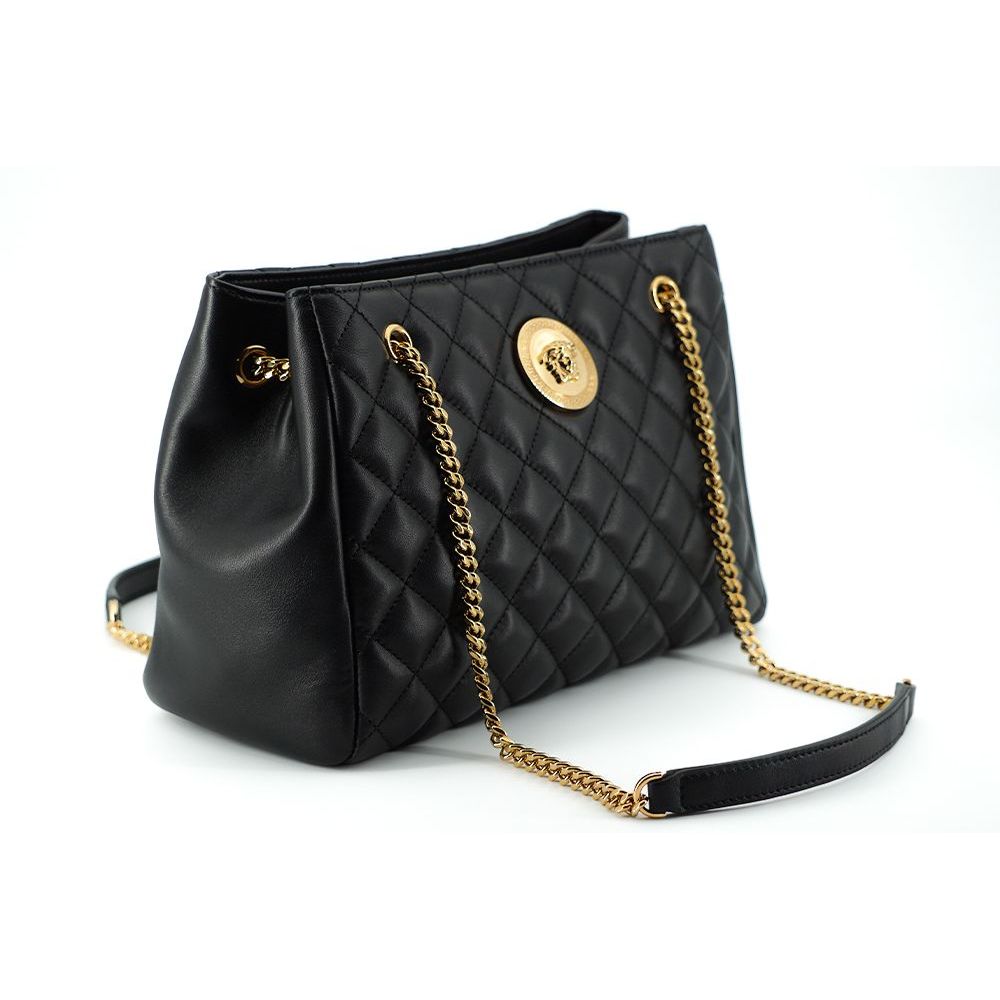 Versace Elegant Quilted Nappa Leather Tote Bag