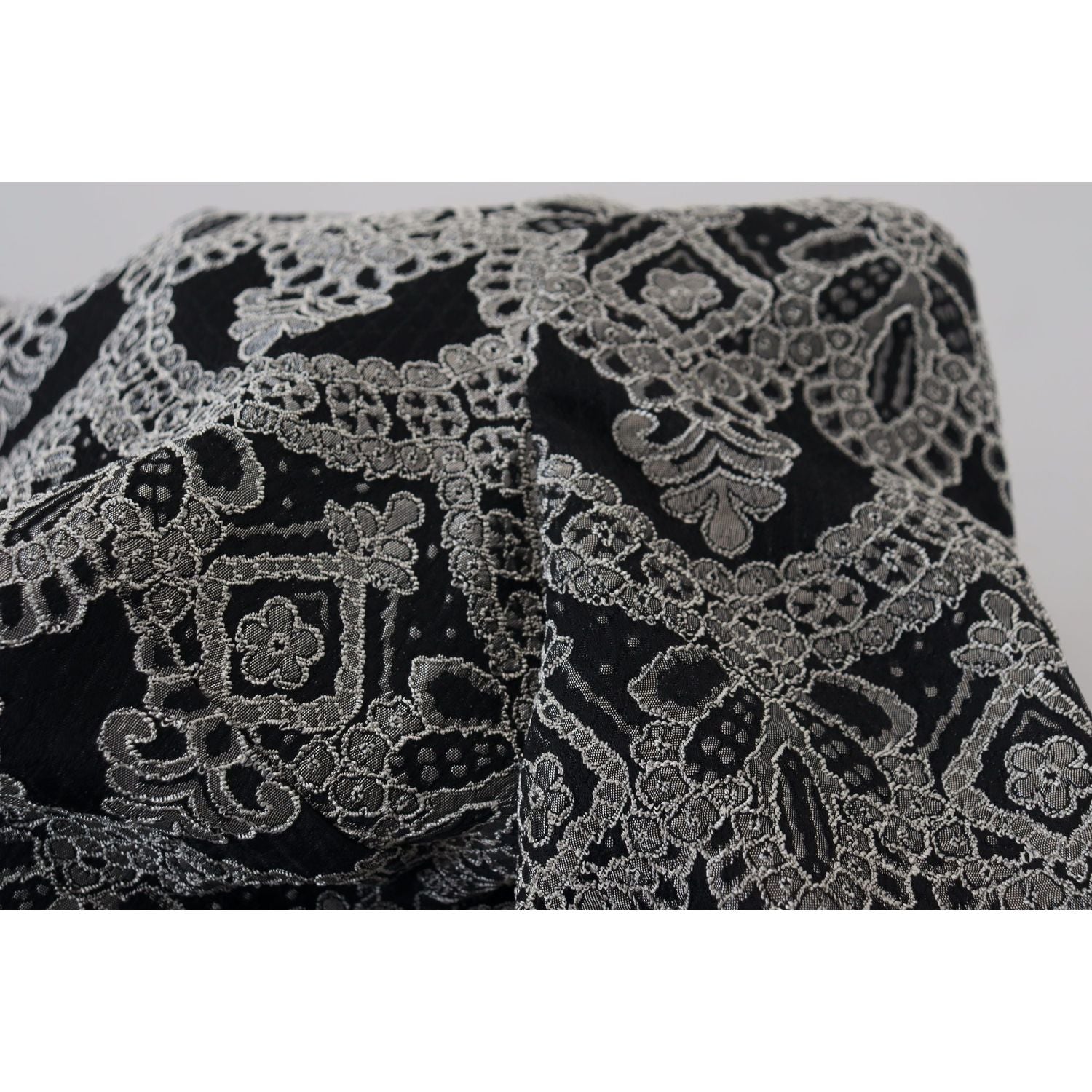 Dolce & Gabbana Black Gray Jacquard Sheath Bodycon Dress