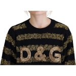 Dolce & Gabbana Black Gold D&G Crystal Cashmere Sweater TSH82976- 38
