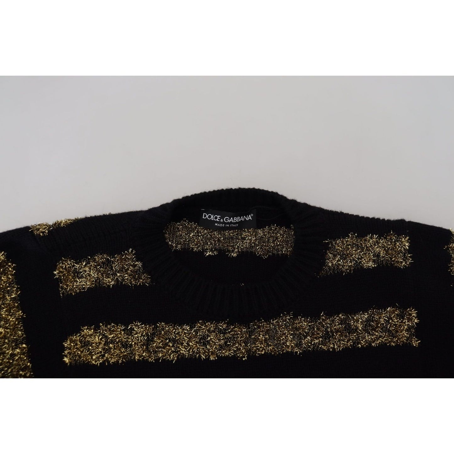 Dolce & Gabbana Black Gold D&G Crystal Cashmere Sweater TSH82976- 38