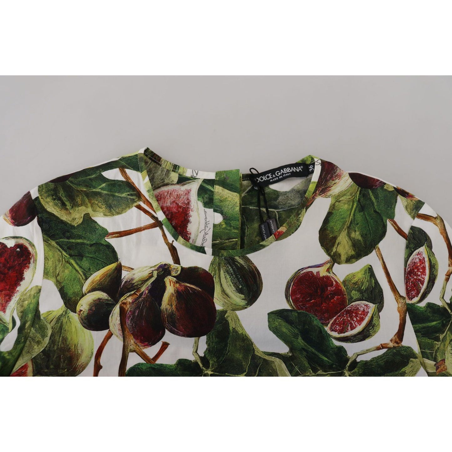 Dolce & Gabbana Crew-neck Cotton Top Blouse Fruit T-shirt TSH82984- 36