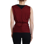 Dolce & Gabbana Bordeaux Silk Stretch Top Vest Blouse TSH83245- 36