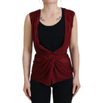 Dolce & Gabbana Bordeaux Silk Stretch Top Vest Blouse TSH83245- 36