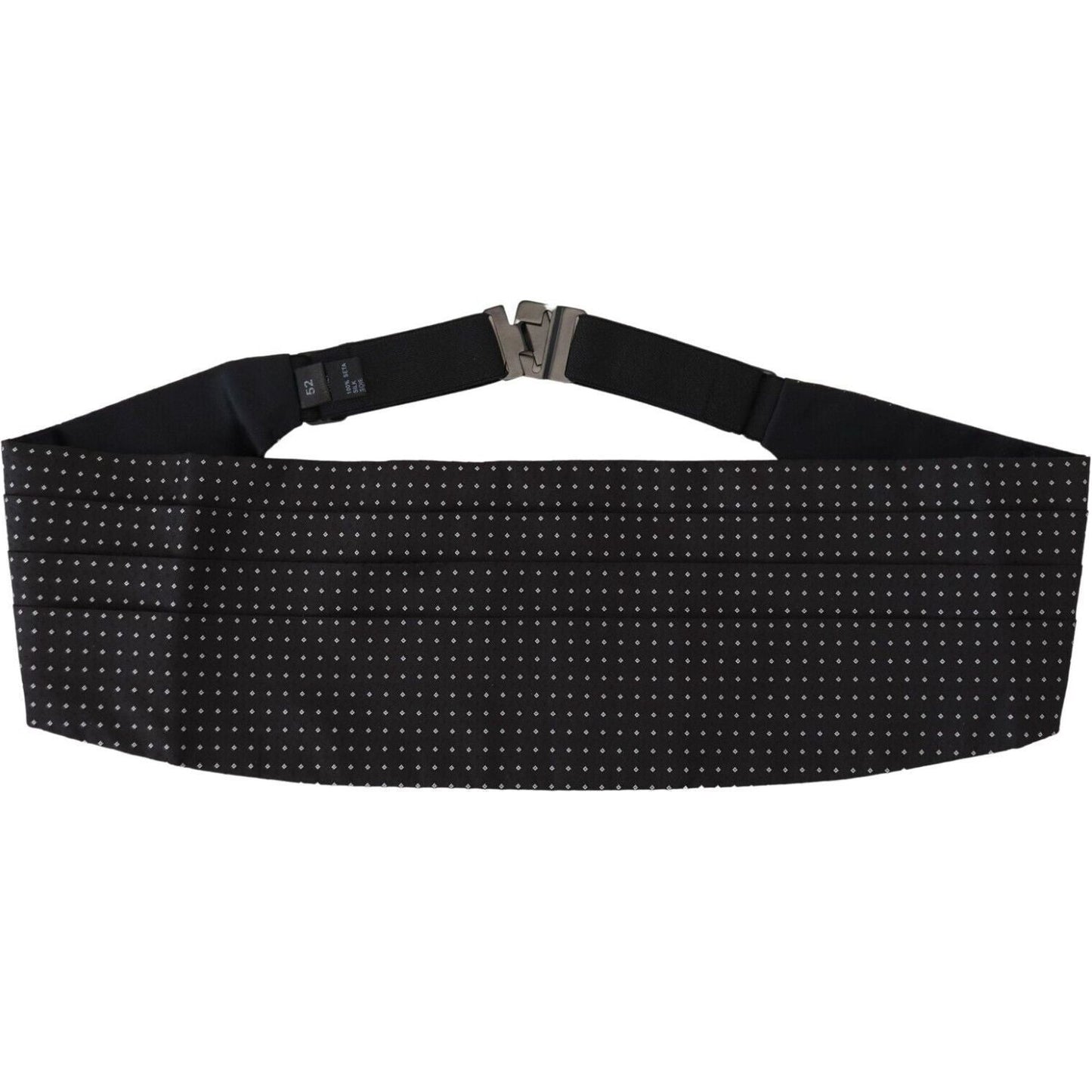 Dolce & Gabbana Black Polka Dot Wide Waist Men Belt Cummerband
