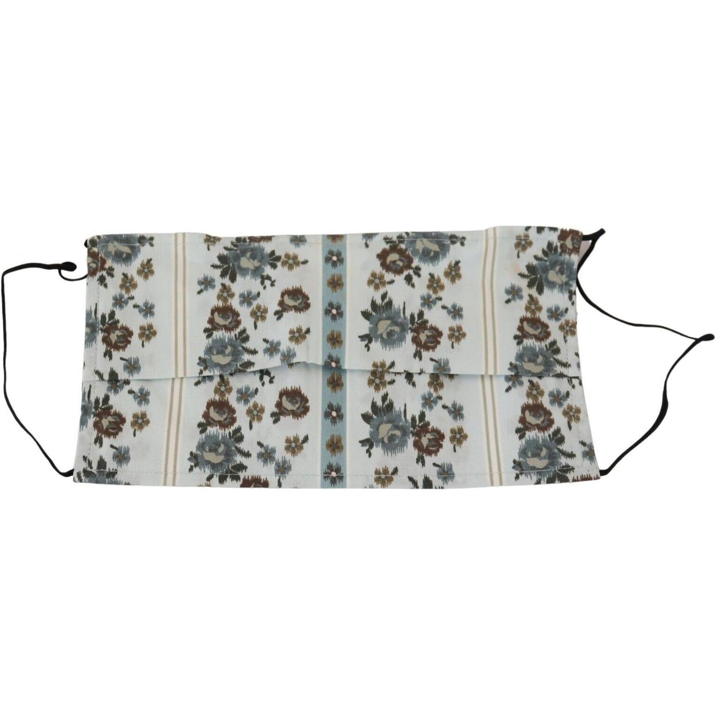 Dolce & Gabbana White Floral Cotton Pleated Elastic Ear Strap Face Mask SMY101001