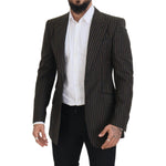 Dolce & Gabbana Black Brown Stripes Single Breasted Blazer JKT3440 - 48