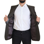 Dolce & Gabbana Black Brown Stripes Single Breasted Blazer JKT3440 - 48