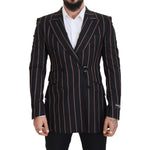 Dolce & Gabbana Black Stripes Viscose Double Breasted Blazer JKT3435 - 48