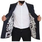 Dolce & Gabbana Blue Wool Patchwork Double Breasted Blazer JKT3433 - 48
