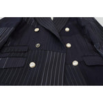 Dolce & Gabbana Blue Wool Patchwork Double Breasted Blazer JKT3433 - 48