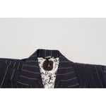 Dolce & Gabbana Blue Wool Patchwork Double Breasted Blazer JKT3433 - 48