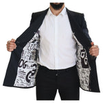 Dolce & Gabbana Blue Wool Patchwork Double Breasted Blazer JKT3452 - 46
