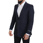 Dolce & Gabbana Dark Blue Stripe Wool Single Breasted Blazer JKT3455 - 48