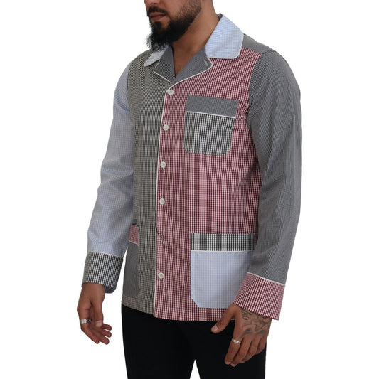 Dolce & Gabbana Multicolor Patchwork Cotton Long Sleeves Shirt TSH83169 - 40