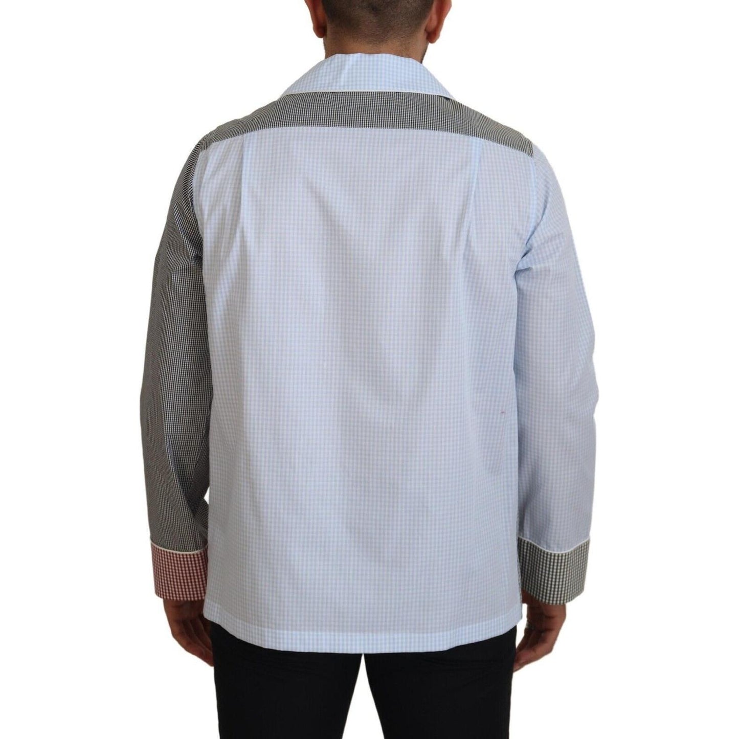 Dolce & Gabbana Multicolor Patchwork Cotton Long Sleeves Shirt TSH83169 - 40