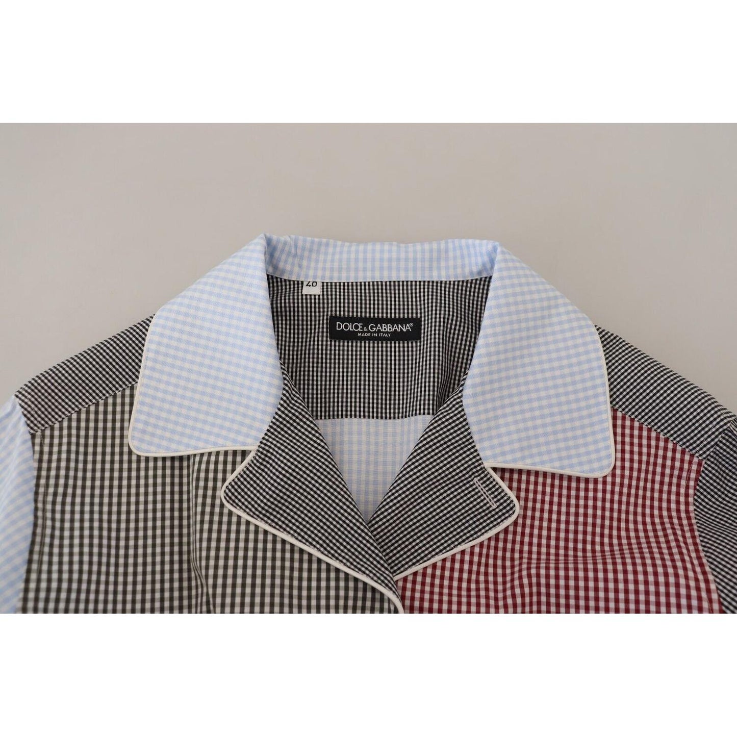 Dolce & Gabbana Multicolor Patchwork Cotton Long Sleeves Shirt TSH83169 - 40