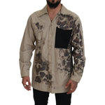 Dolce & Gabbana Beige Camouflage Cotton Long Sleeves Shirt TSH83168 - 40