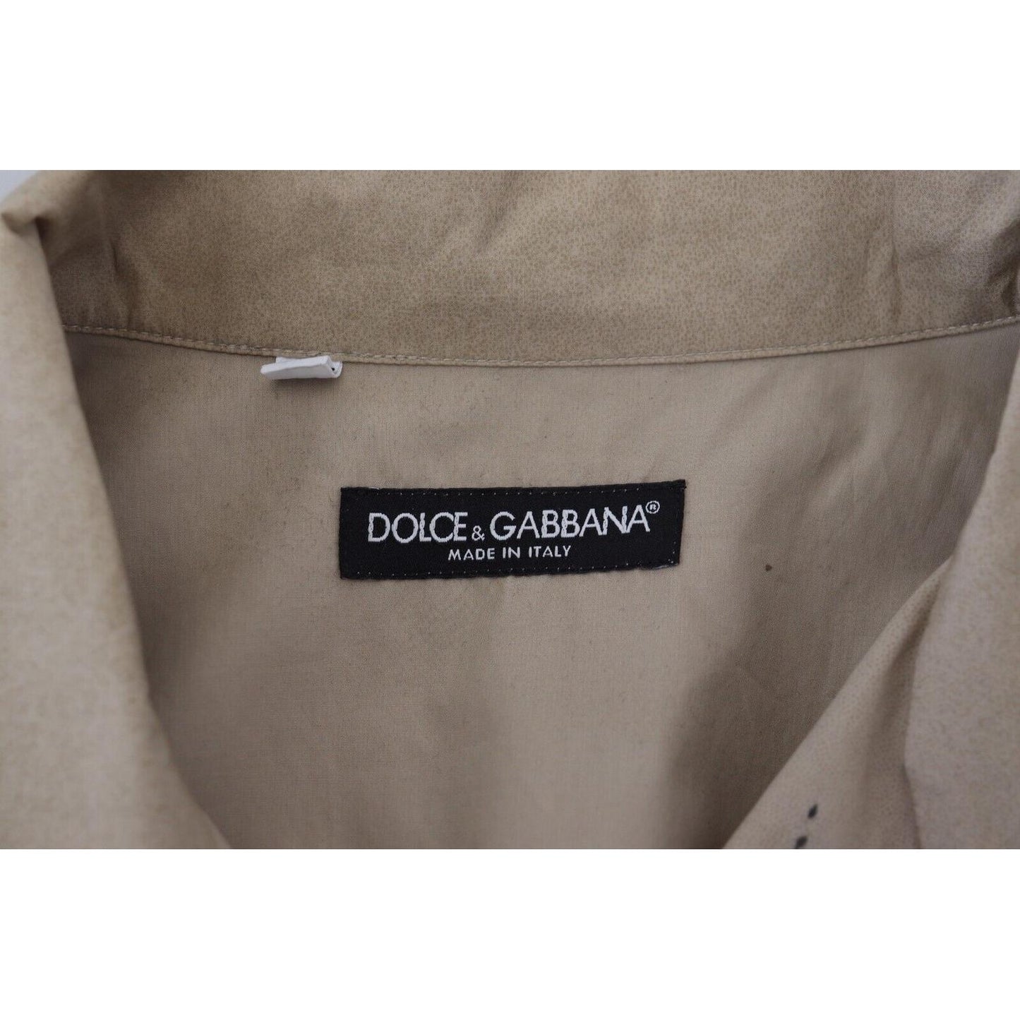 Dolce & Gabbana Beige Camouflage Cotton Long Sleeves Shirt TSH83168 - 40