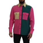Dolce & Gabbana Multicolor Patchwork Silk Button Down Shirt TSH83318 - 41