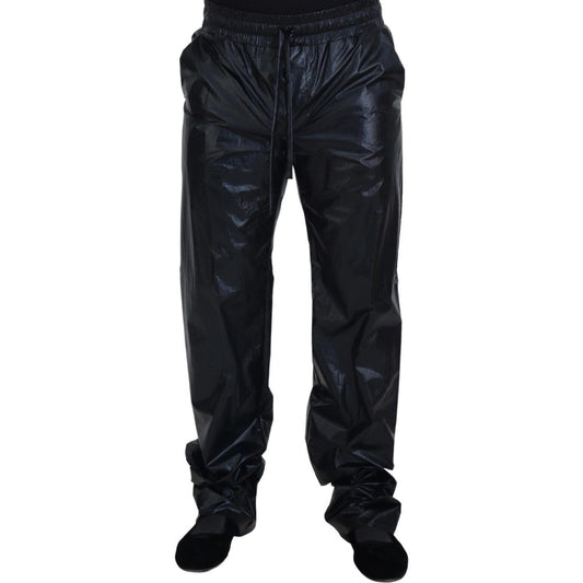 Dolce & Gabbana Black Shining Drawstring Trouser Nylon Pants PAN74254 - 48