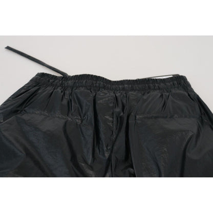 Dolce & Gabbana Black Shining Drawstring Trouser Nylon Pants