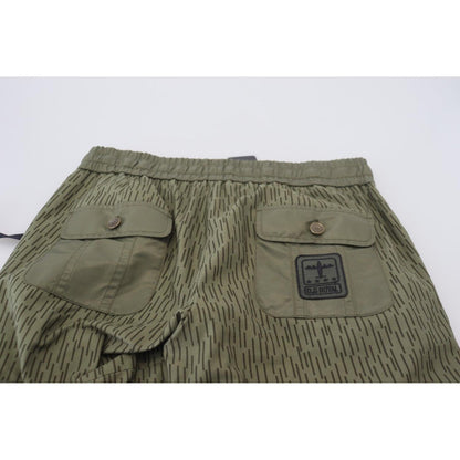 Dolce & Gabbana Green Striped Cargo Zipper Leg Men Trouser Pants