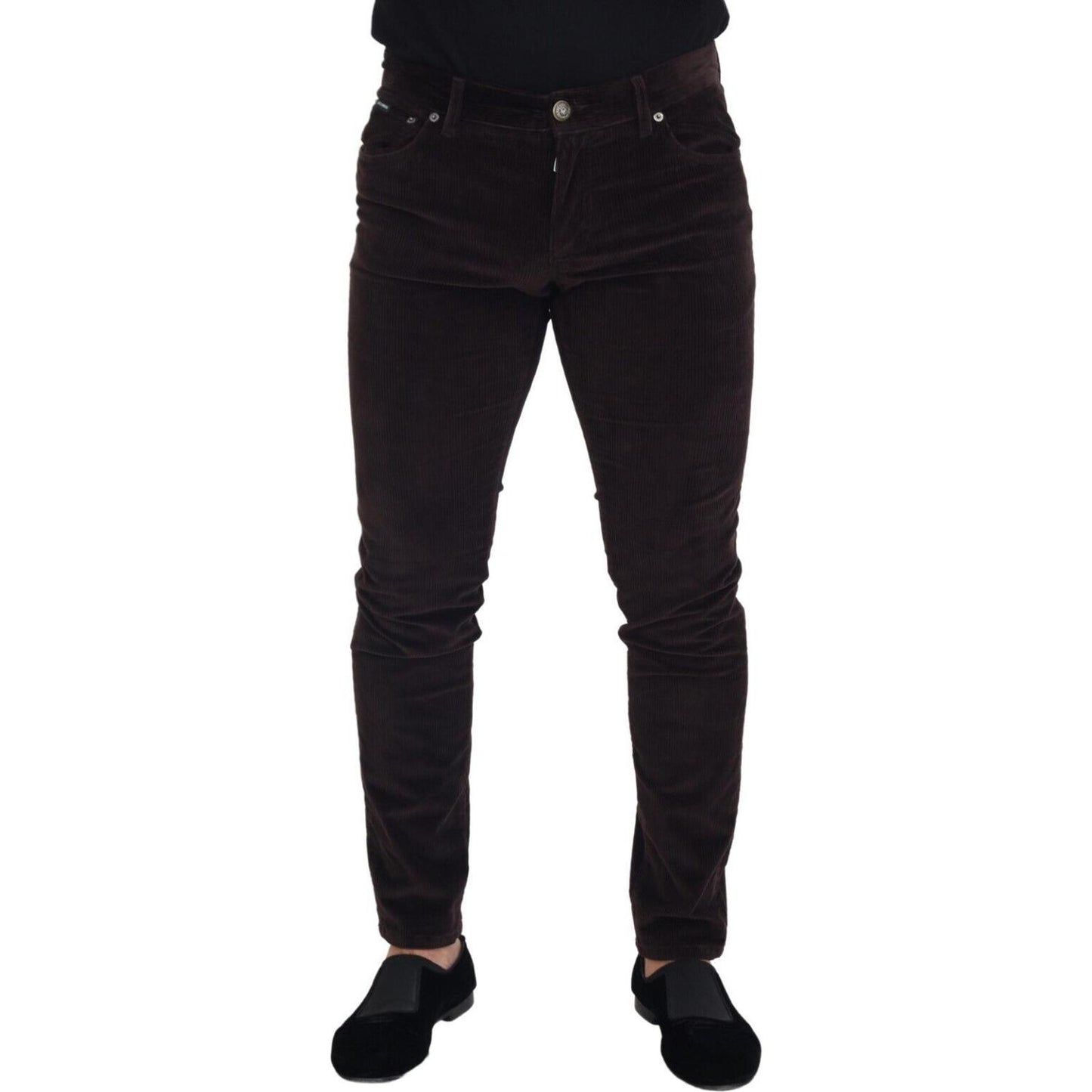 Dolce & Gabbana Brown Corduroy Men Casual Trouser Pants PAN74256 - 50