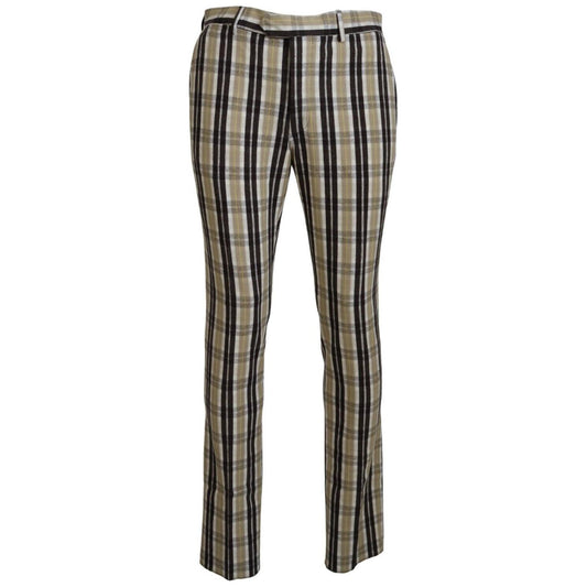 BENCIVENGA Multicolor Checkered Cotton Straight Fit Men Pants PAN71617 - 54