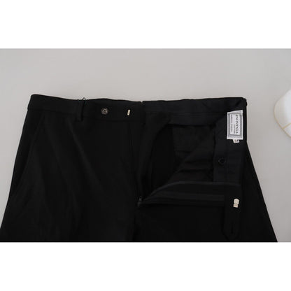 BENCIVENGA Black Straight Fit Men Formal Trousers Pants