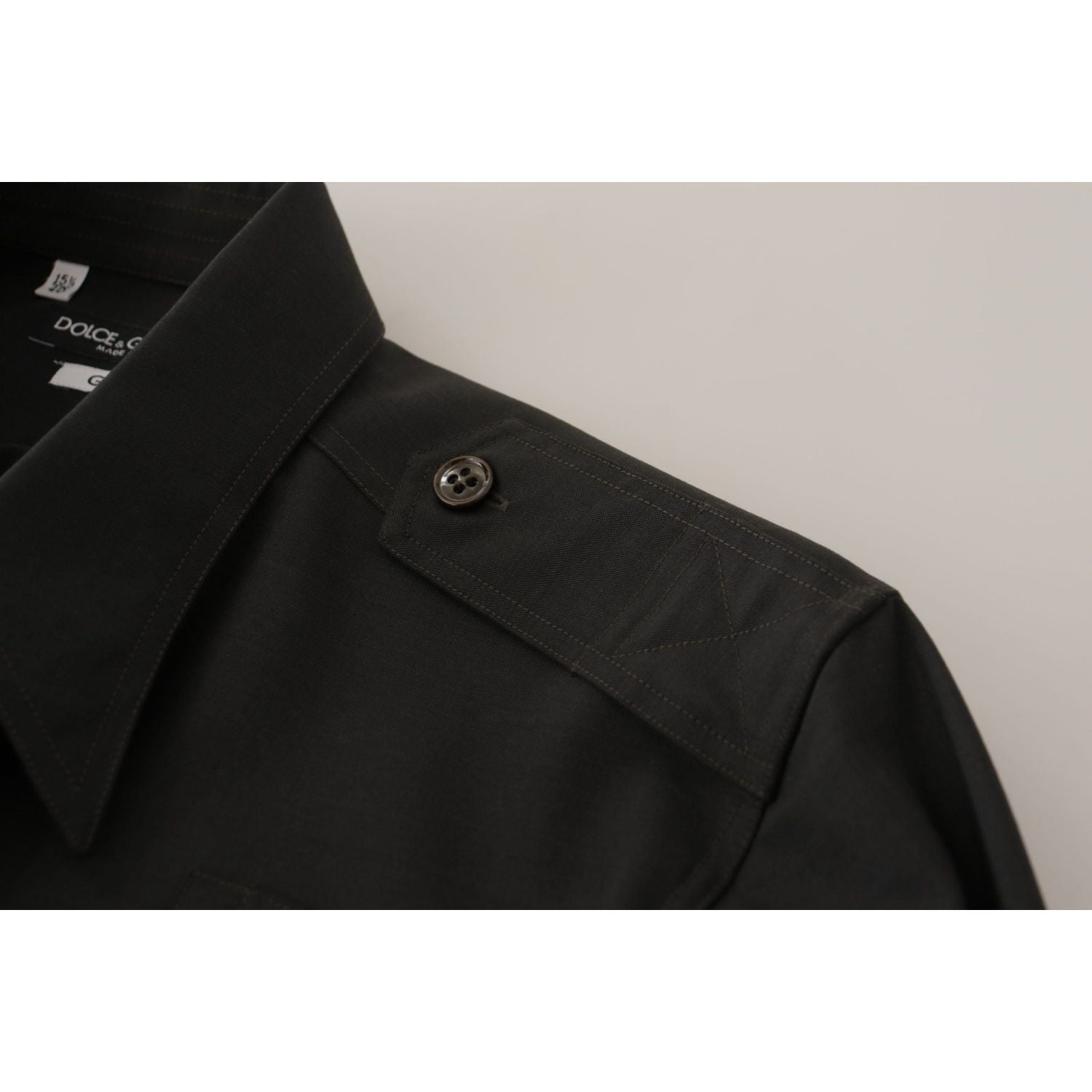 قميص دولتشي آند غابانا الأنيق المصنوع من القطن باللون الأخضر الداكن