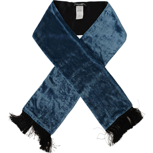 Dolce & Gabbana Blue Velvet Solid Neck Warmer Men's Shawl Scarf MS6109