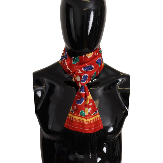 Dolce & Gabbana Multicolor DG Umbrellas Print Shawl Fringe Scarf MS6209