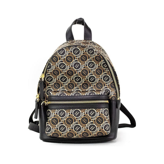 Marc Jacobs Signet Mini Black Logo Printed Leather Shoulder Backpack Bookbag 4848