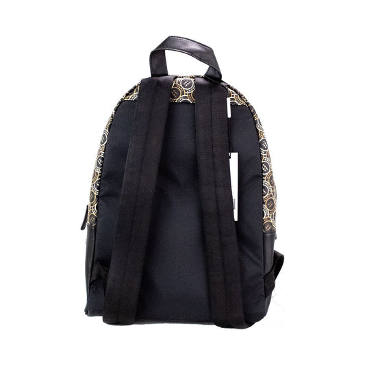 Marc Jacobs Signet Medium Black Logo Printed Leather Shoulder Backpack Bookbag 4855