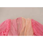Dolce & Gabbana Pink Silk Wrap Long Sleeves Blouse Top TSH82995 - 38