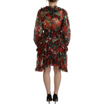 Dolce & Gabbana Multicolor Geranium A-line Knee Length Dress DR28782 - 40