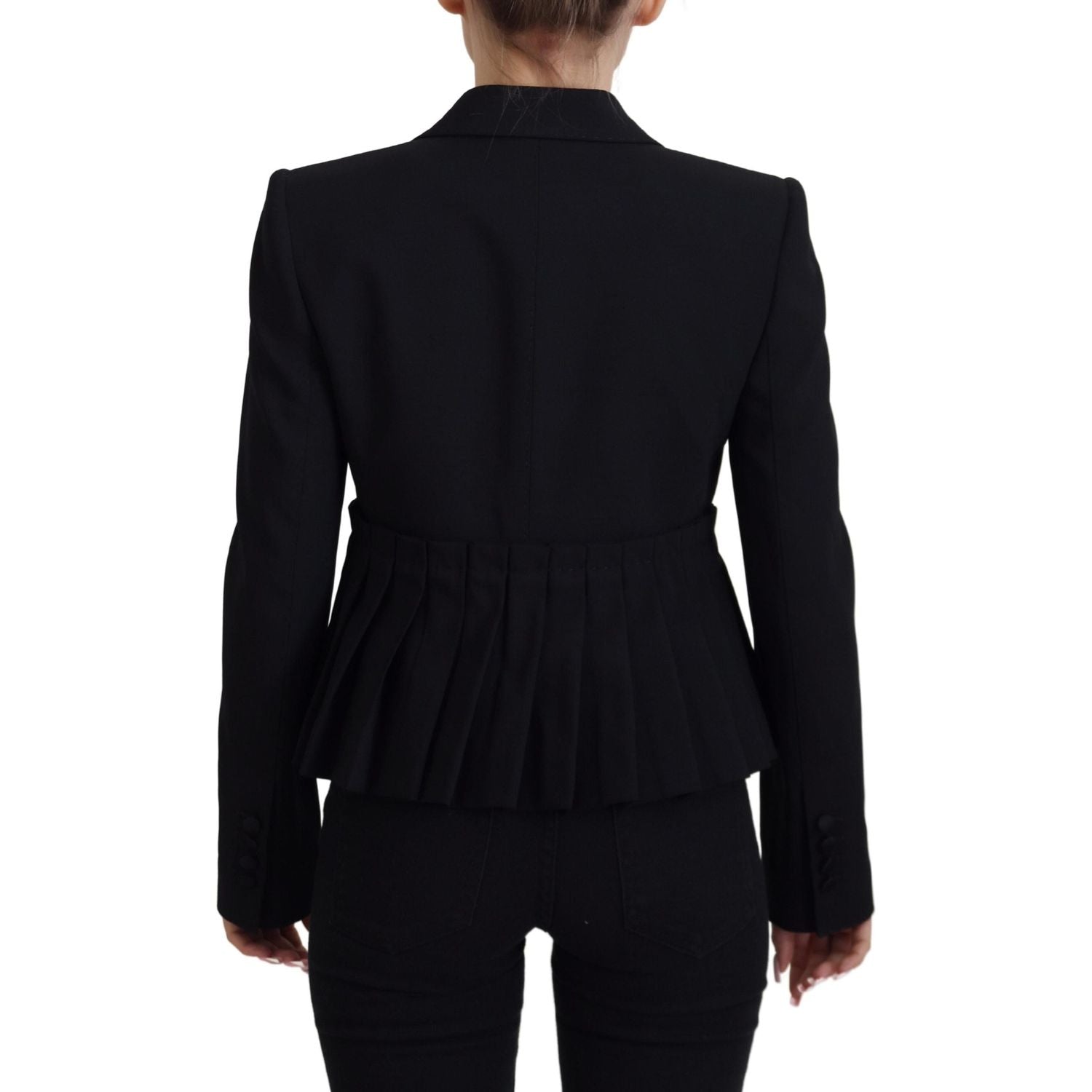 Dolce & Gabbana Black Single Breasted Fit Blazer Wool Jacket