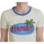 Dolce & Gabbana Elegant Yellow Cotton Tee with Chic Print Dolce & Gabbana Gray