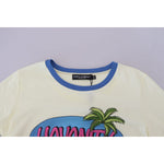 Dolce & Gabbana Elegant Yellow Cotton Tee with Chic Print Dolce & Gabbana Gray