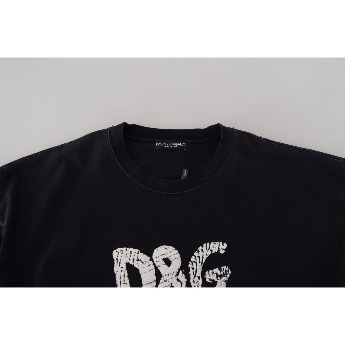 Dolce & Gabbana Black D&G Fashion Round Neck Cotton T-shirt